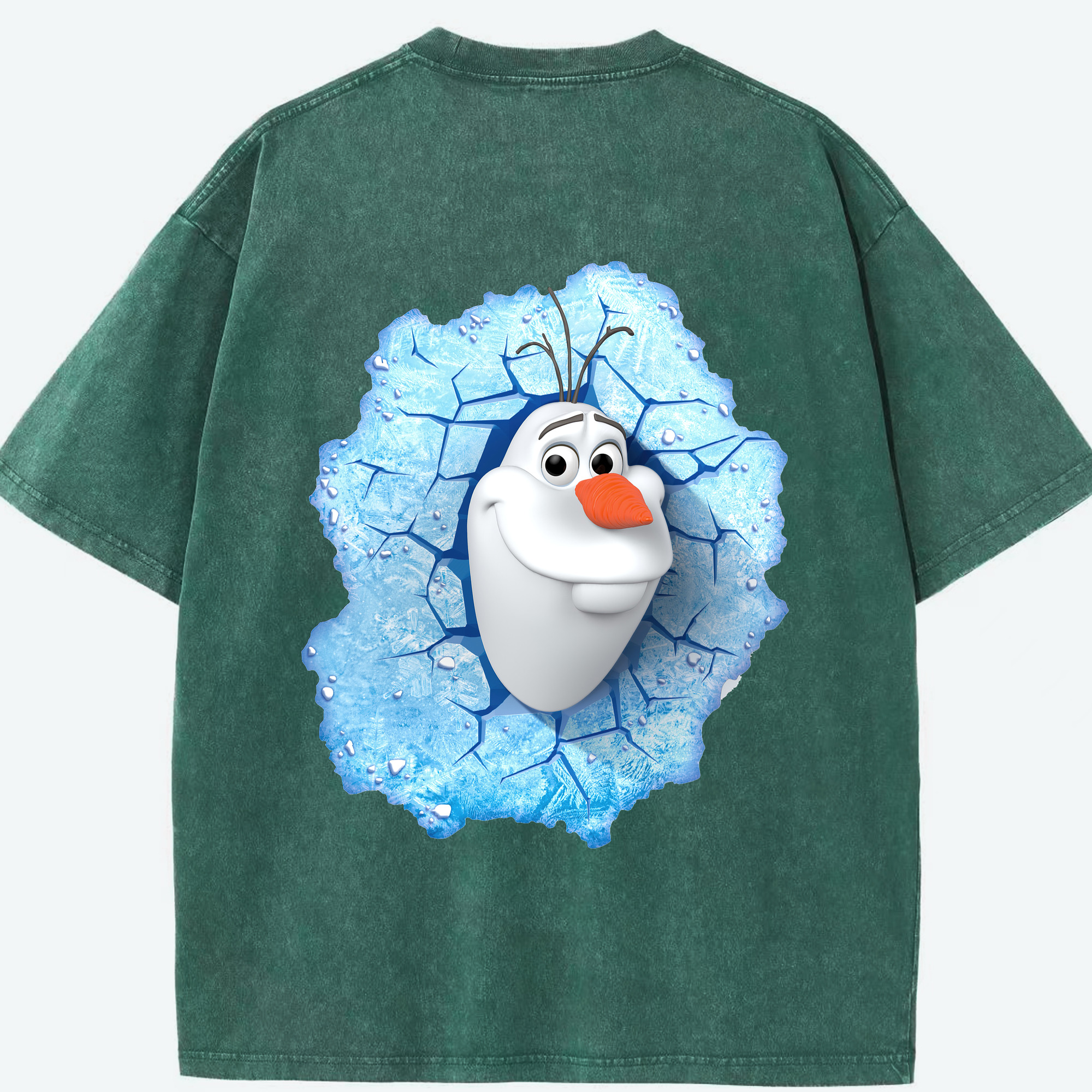 （画像用） アナと雪の女王 アンナ エルサ Frozen Anna Elsa 綿100% ヴィンテージ風 半袖Tシャツ（背面プリント）
